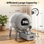 Automatic Self-Cleaning Two-Tone Cat Ear Design Cat Litter Box