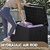 Devoko 100 Gallon Waterproof Large Resin Deck Box Indoor Outdoor Lockable Storage Container for Patio Furniture Cushions Garden Tools (100 Gallon, Black)