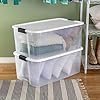 Sterilite 4-Pack Ultra Latching Box, Storage Bins with Lids, Clear Plastic, 116 Quart – Heavy-Duty Organizing Containers for Closet, Bathroom, and Office