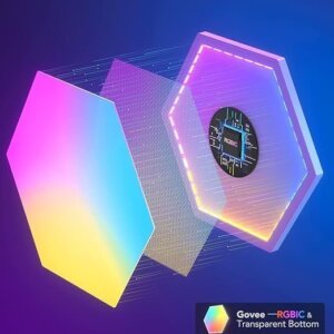 Govee Glide Hexa Light Panels, RGBIC Hexagon LED Wall Lights, Wi-Fi Smart Home Creative Wall Lights with Music Sync, Works with Alexa Google Assistant for Indoor Gaming Decor, 10 Pack