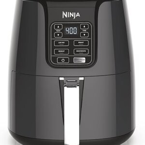 Ninja Air Fryer | 4 QT Capacity | 4-in-1 Roast, Crisp, Roast, Reheats, & Dehydrates | Dishwasher Safe Parts | 105°F-400°F | Includes 20 Easy & Healthy Recipes | 1550 watt | Grey | AF101