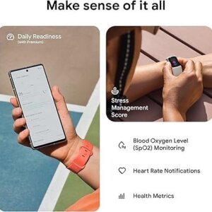 Fitbit Charge 6 Fitness Tracker with Google apps, Heart Rate on Exercise Equipment, 6-Months Premium Membership Included, GPS, Health Tools and More, Obsidian/Black, One Size (S & L Bands Included)