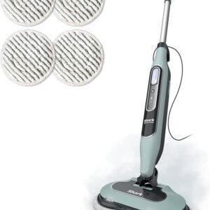 Shark Steam & Scrub Steam Mop, All-in-One Scrubbing and Sanitizing Hard Floor Cleaner, LED Headlights, 4 Dirt Grip Soft Scrub Pads Included, XL Water Tank, Swivel Steering, Hawaiian Grey, S8001