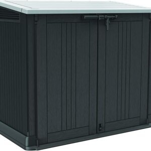 Keter Store-It-Out Prime 4.3 x 3.7 ft. Outdoor Resin Storage Shed with Easy Lift Hinges, Perfect for Yard Tools, Pool Floats and Garden Accessories, Black