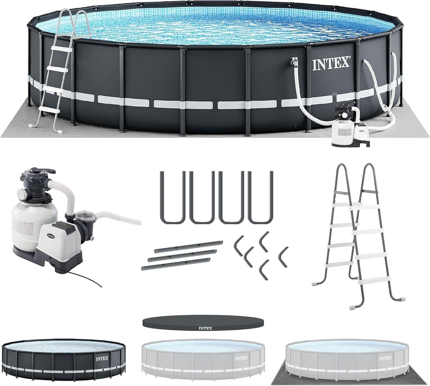 Intex Ultra XTR Frame Round Above Ground Swimming Pool Set with Pump