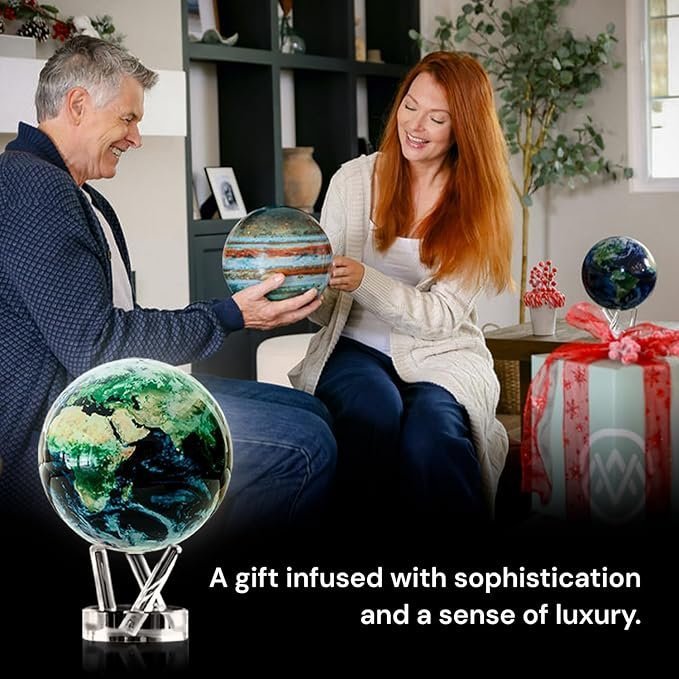 MOVA Globe – Earth with Clouds Classic (4.5″) | Self-Rotating Globe Powered by Light | Silent Motion, No Batteries or Wires | Unique Desk Decor or Gift for Space Lovers