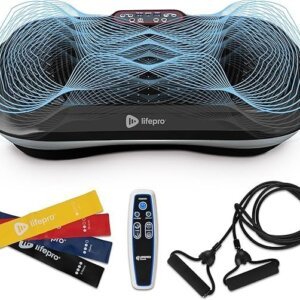 Lifepro Waver Vibration Plate Exercise Machine for Lymphatic Drainage, Muscle Activation, Full-Body Workout Vibrating Platform with Loop Bands, Fitness Equipment for Strength Toning & Fat Loss