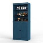 32-in W Solid Wood Tall Open Raised Panel Modular Kitchen Pantry Cabinet