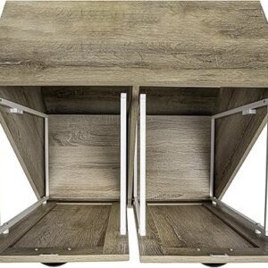 Household Essentials Laundry Sorter Cabinet, Oak Finish