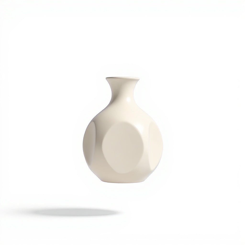 Urban Nestif Ceramic Sculptural Bud Vase – Handcrafted Minimalist Design, Beige, 6 Inches