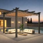 10′ X 12′ Outdoor Pergola With Retractable Canopy, Heavy-Duty Metal Frame And Adjustable Patio Shade Roof - Image 3