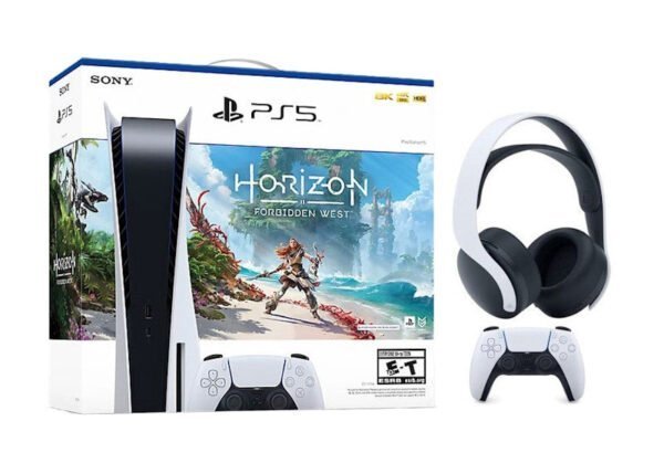 Sony PlayStation 5 PS5 Horizon Forbidden West Blu-ray Console Bundle with PULSE 3D Wireless Gaming Headset – Ultra HD Gaming System 1000032115/1000…