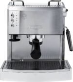 De’Longhi – Espresso Machine with 15 bars of pressure, Milk Frother and removable water tank – Stainless Steel