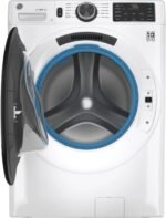 GE – 4.8 CuFt High-Efficiency Stackable Smart Front Load Washer w/UltraFresh Vent System & Microban Antimicrobial Technology – White on white