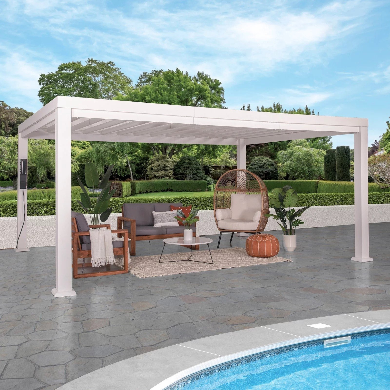 img-257.jpg 16×12 Windham Modern Steel Pergola With Sail Shade Soft Canopy