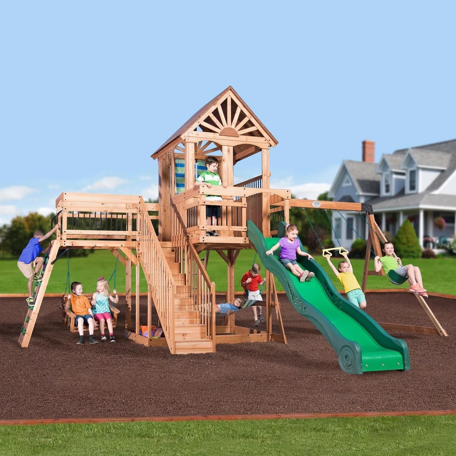 Outdoor Living Caribbean Cedar Swing Set