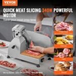 Meat Slicer, 340W Electric Deli Food Slicer with 10″ SUS420 Stainless Steel
