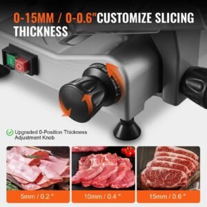 Meat Slicer, 340W Electric Deli Food Slicer with 10″ SUS420 Stainless Steel