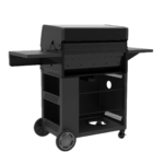 5 Burner Gas Grill Cabinet with Side Burner and 12″ Griddle Black Gray